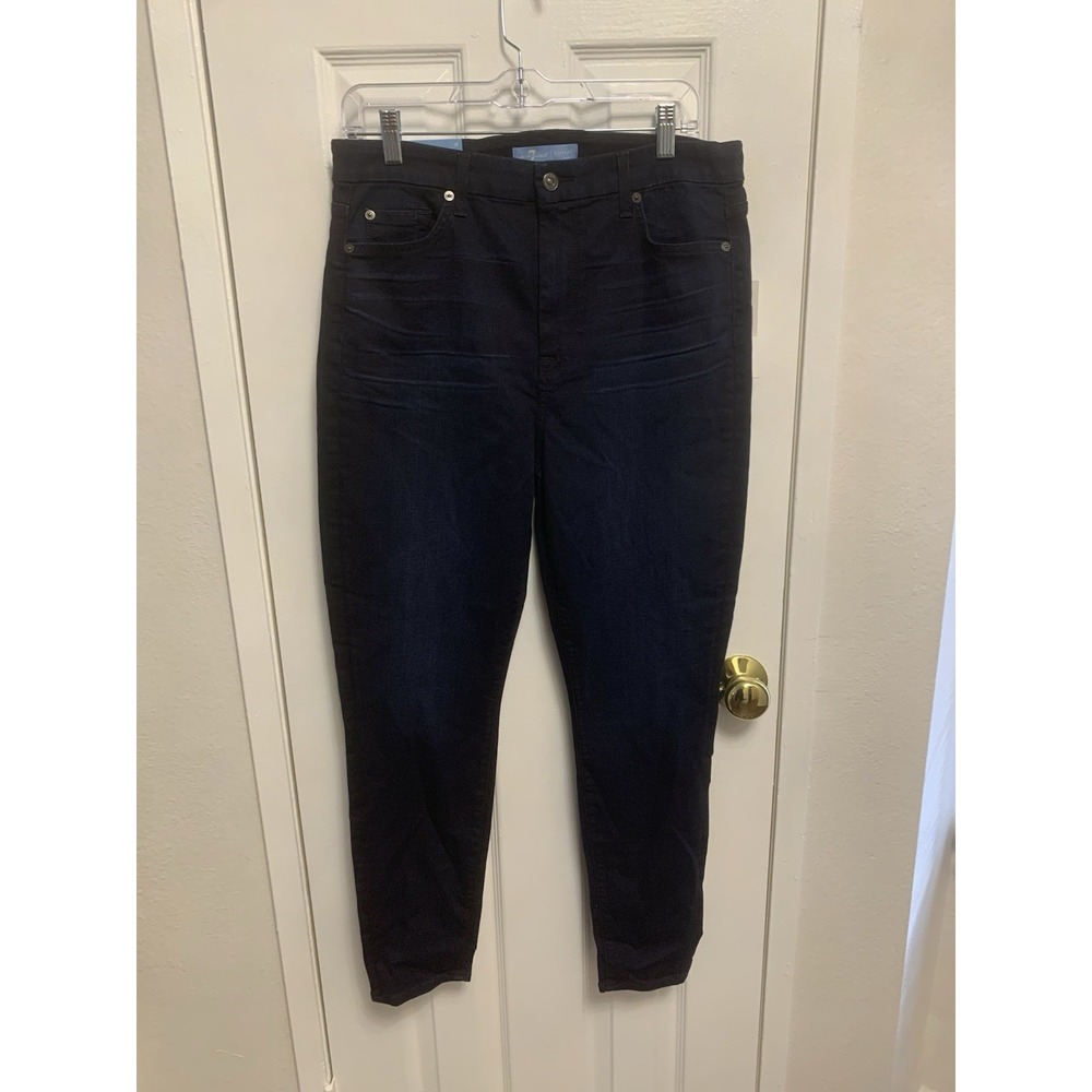 NWT 7 For All Mankind B Air High Waist Ankle Super Skinny Blue Womens Jeans 32